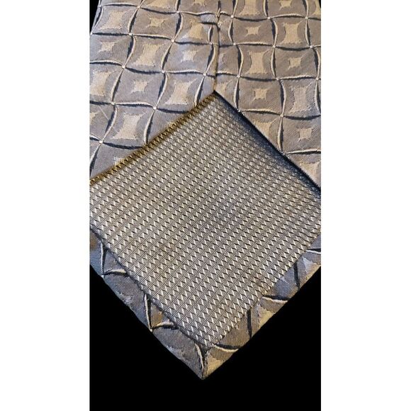 Louis Roth 100% Silk Tie Tan Black Geometric Business Mens Necktie No Tag - Picture 6 of 12